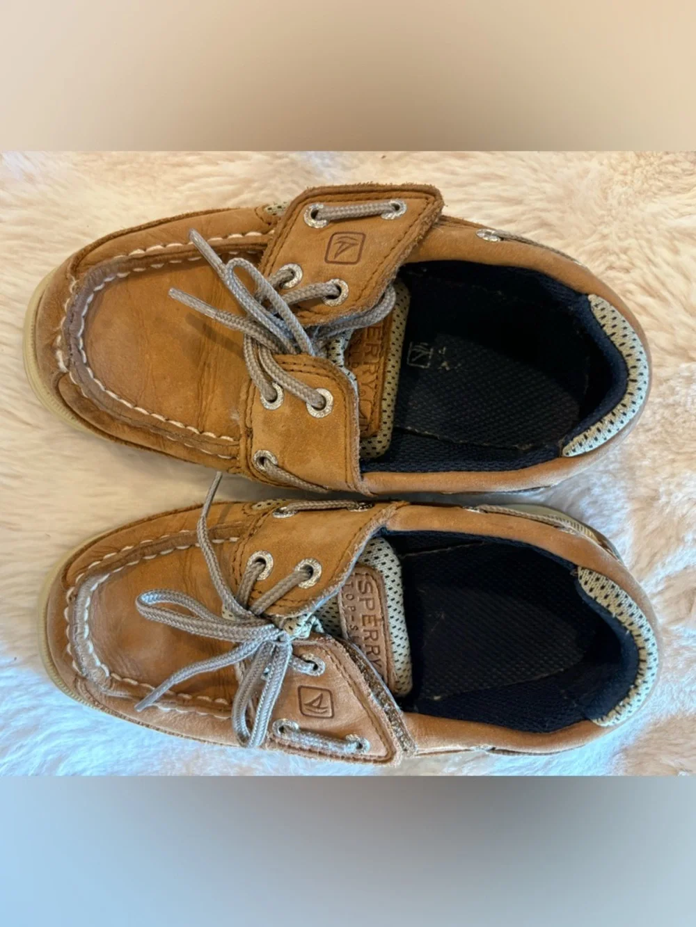 Kids size 10m Brown Leather Sperry Boat Shoes